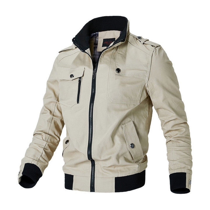 Veste bomber tactique pour homme avec fermeture éclair et poche poitrine : style et fonctionnalité réunis