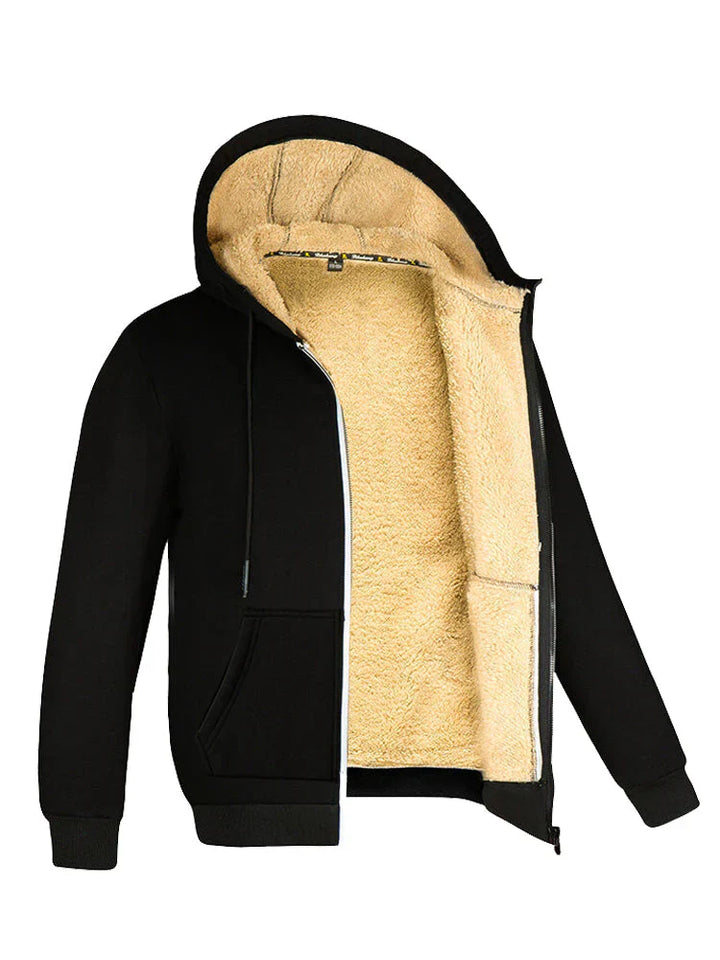 Pull polaire pour homme avec doublure en fourrure