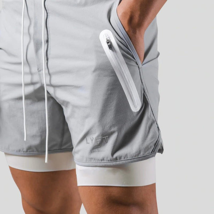 Short de sport et d'entraînement 2 en 1 pour hommes