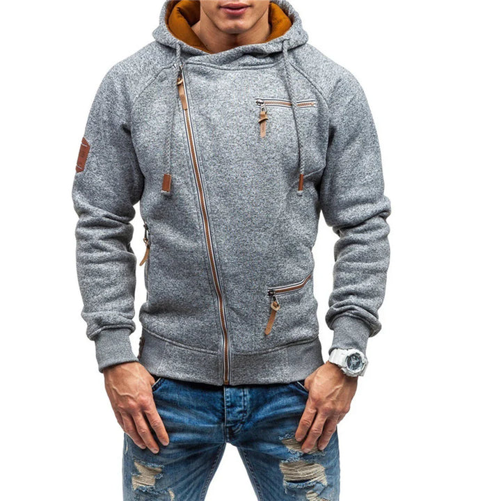 Sweat à capuche décontracté en polaire avec poches pour homme