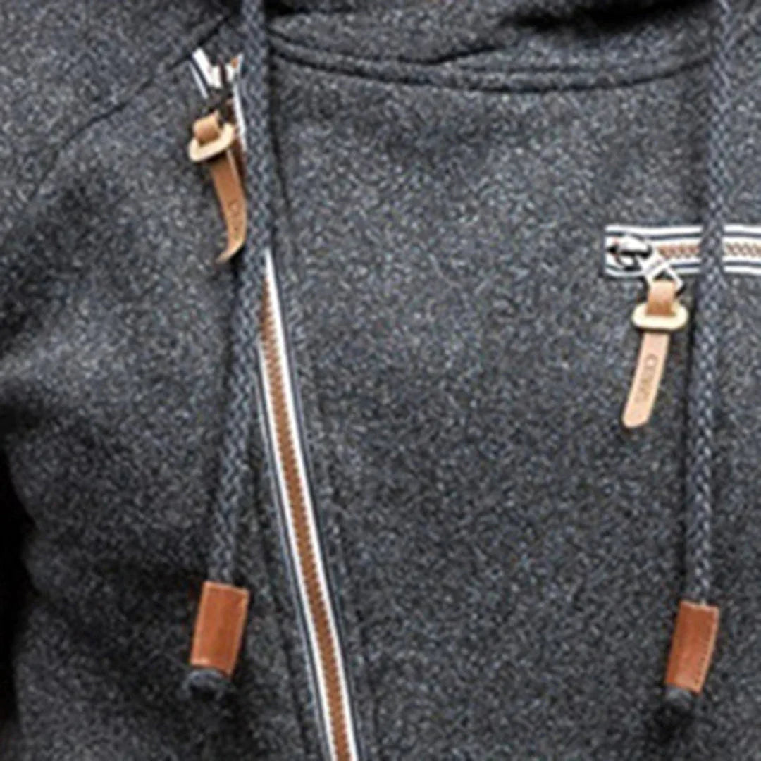 Sweat à capuche décontracté en polaire avec poches pour homme