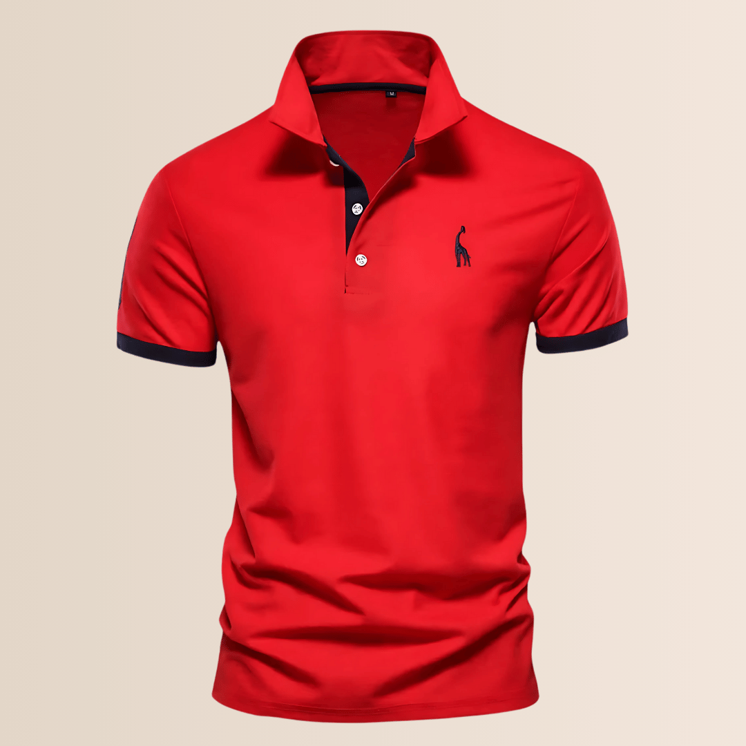 Polo à col montant en coton pour homme