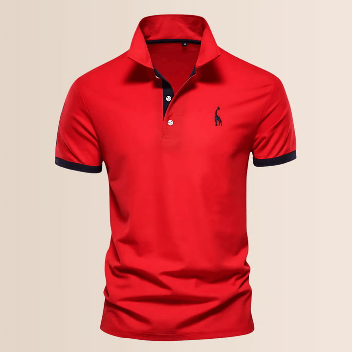 Polo à col montant en coton pour homme