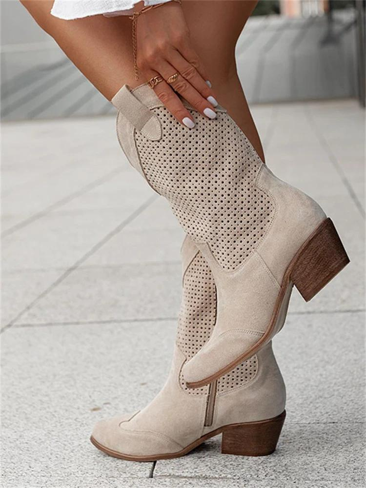 Bottes Western Mi-Hautes pour Femme : Style Authentique et Confort au Quotidien