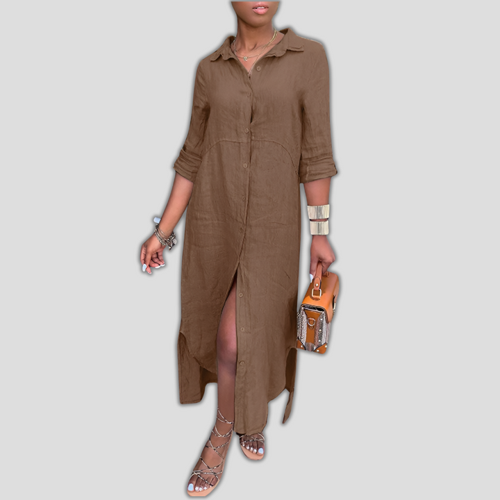 Robe longue élégante en lin