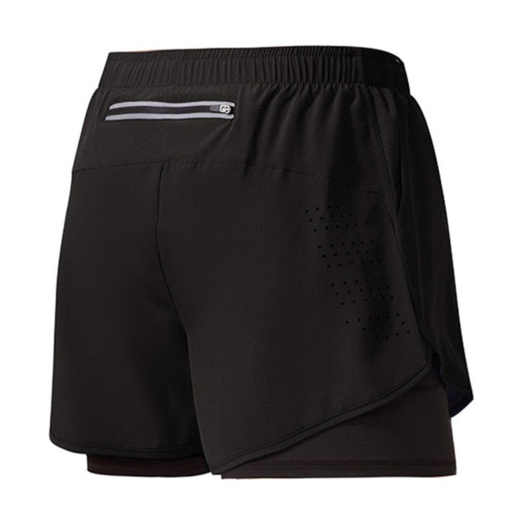 Short de course à séchage rapide pour homme avec fermeture éclair