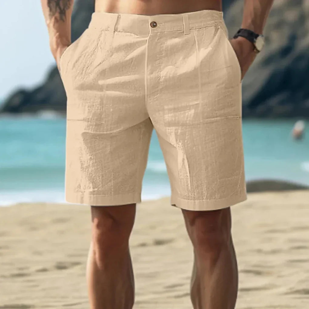 Short décontracté en lin pour homme