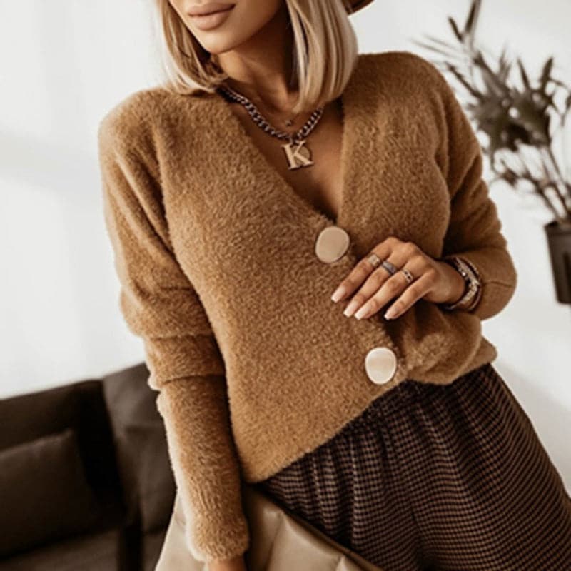 Elise - Pull en tricot avec boutons statement