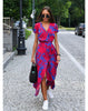 Robe longue d'été fleurie avec élégant décolleté en V