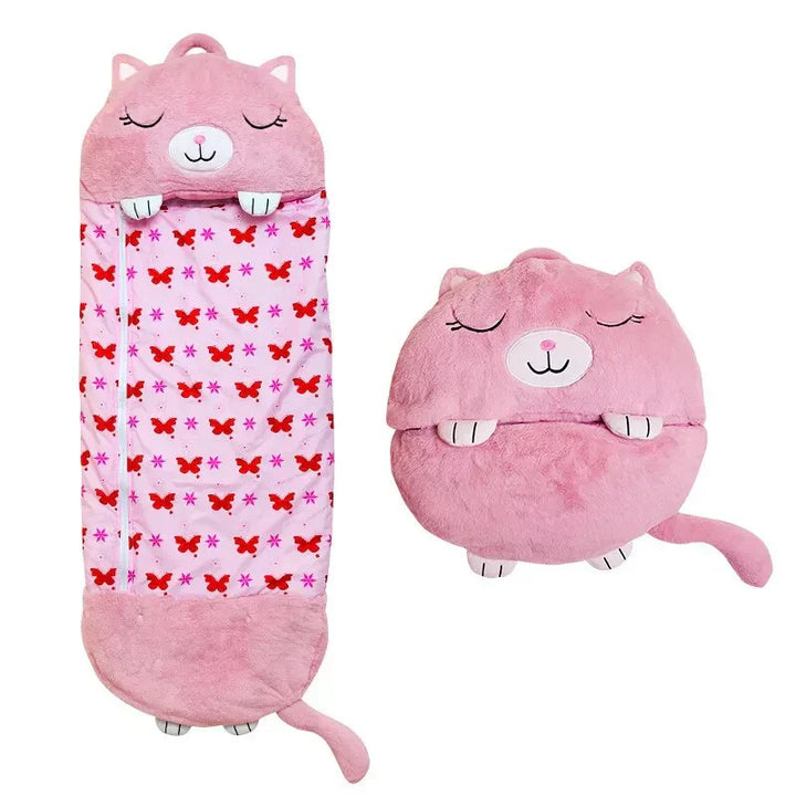 Sac de couchage et peluche pour enfants en un