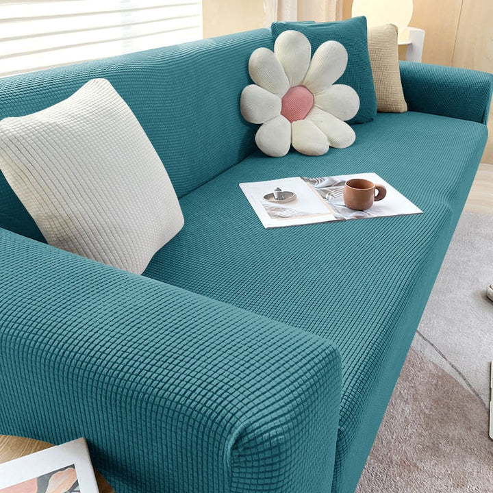 Housse de canapé extensible texturée et antidérapante