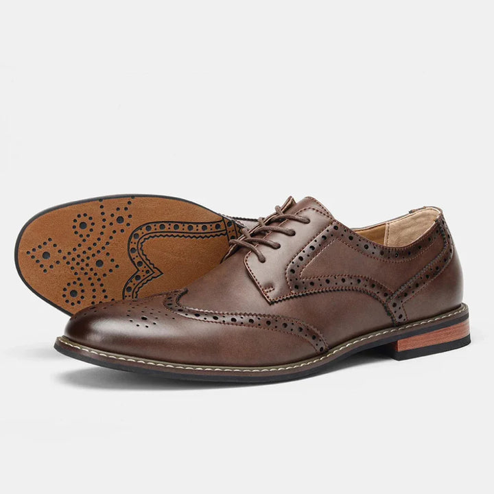 Chaussures richelieu à lacets en cuir et bout golf