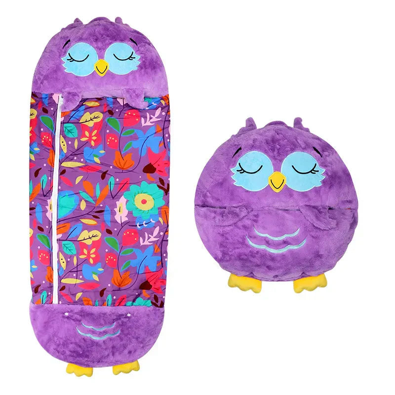 Sac de couchage et peluche pour enfants en un