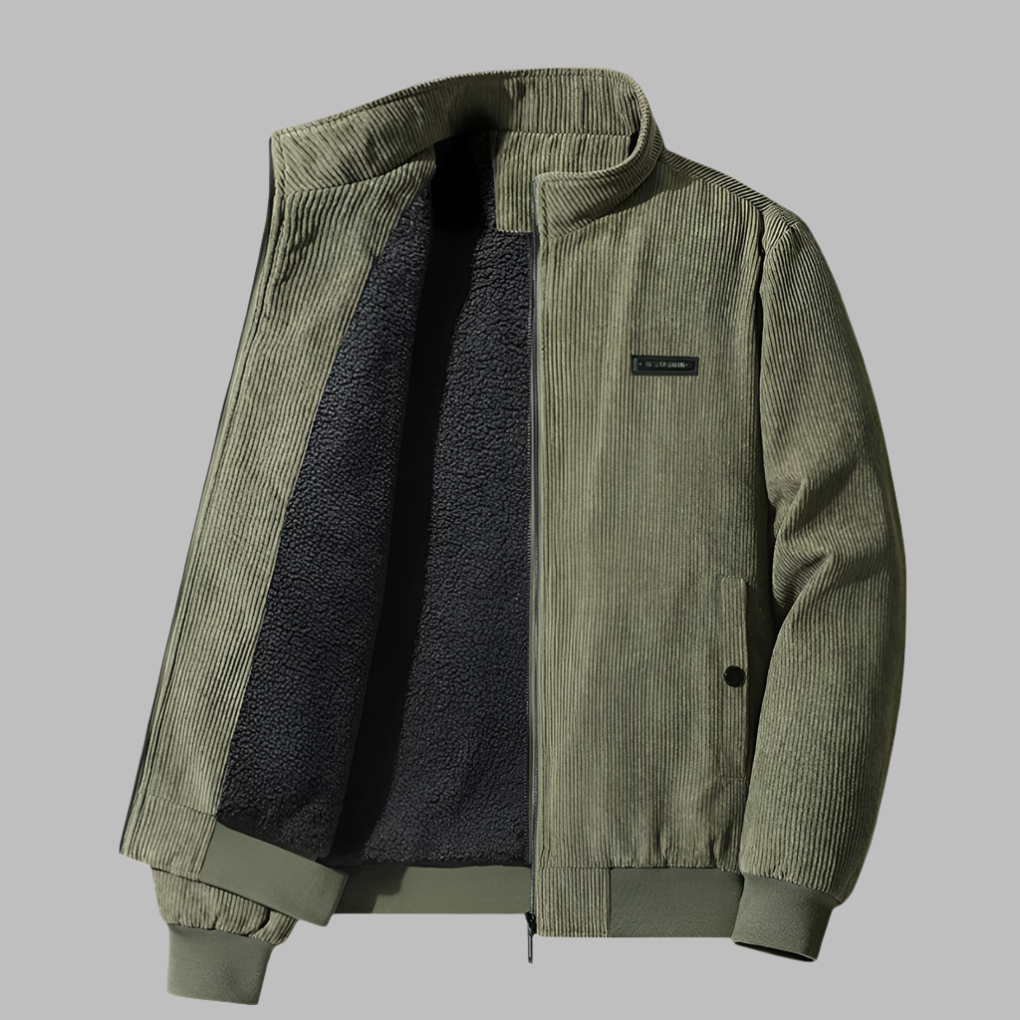 Veste d'hiver en velours côtelé pour homme