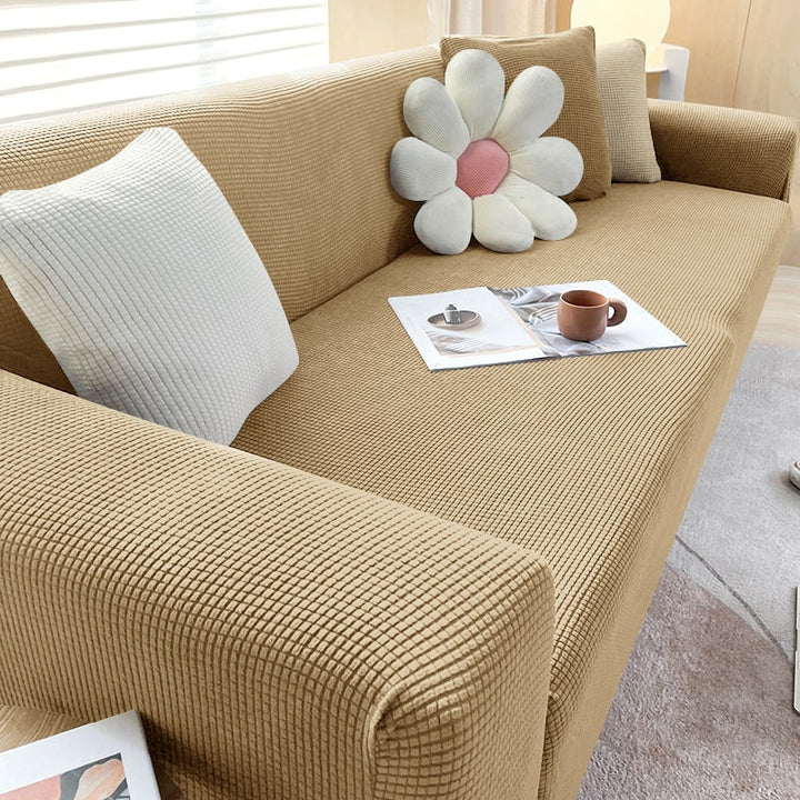 Housse de canapé extensible texturée et antidérapante