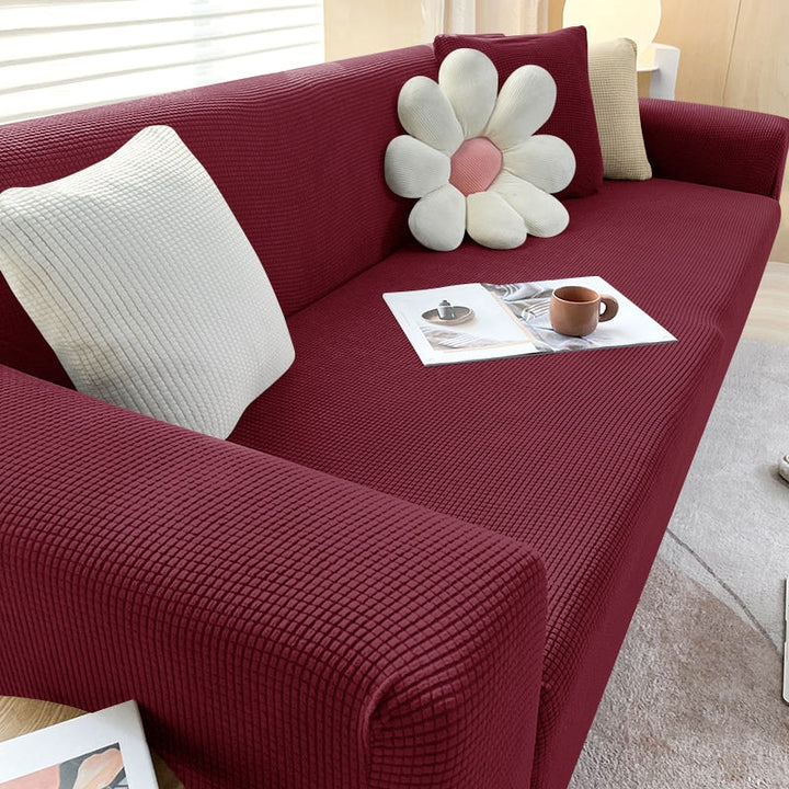 Housse de canapé extensible texturée et antidérapante