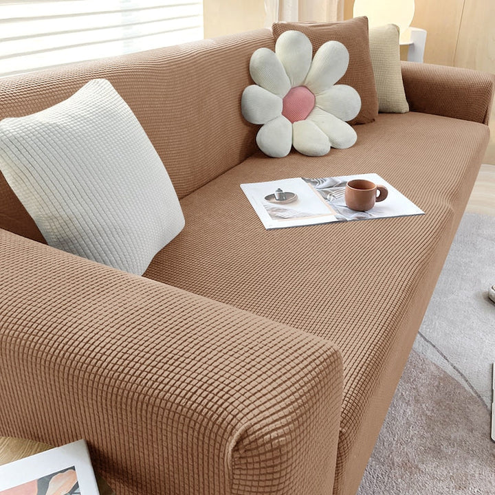Housse de canapé extensible texturée et antidérapante