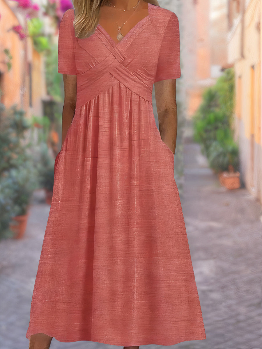 Robe d'été élégante à col en V
