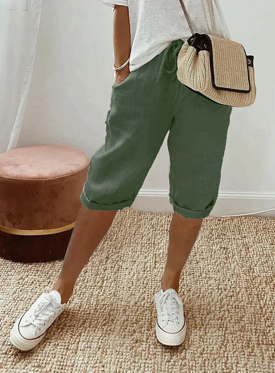 Pantalon d'été élégant en lin pour femme