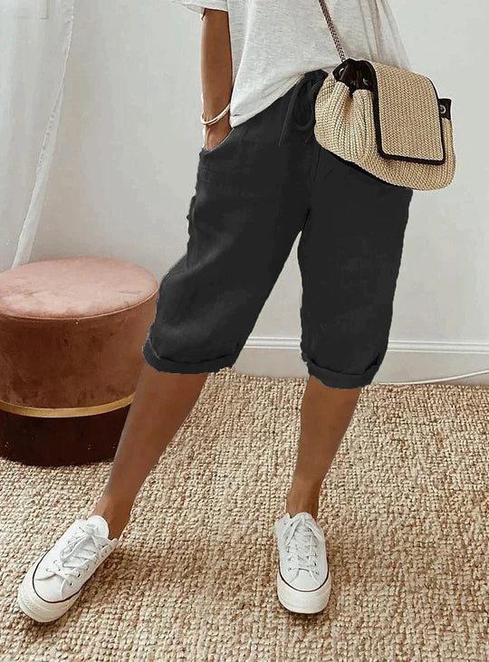Pantalon d'été élégant en lin pour femme