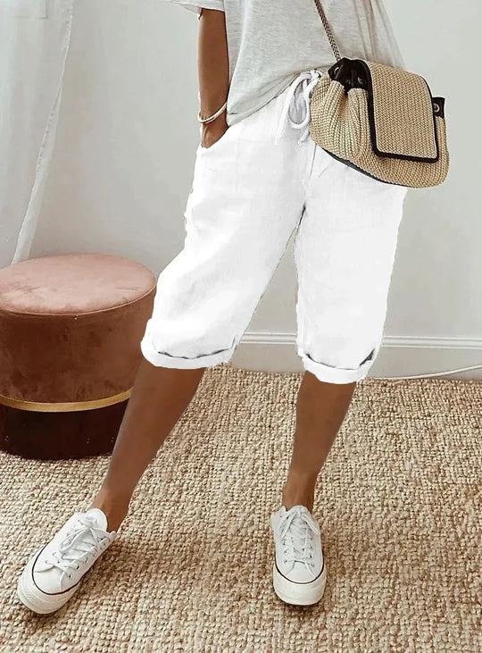 Pantalon d'été élégant en lin pour femme