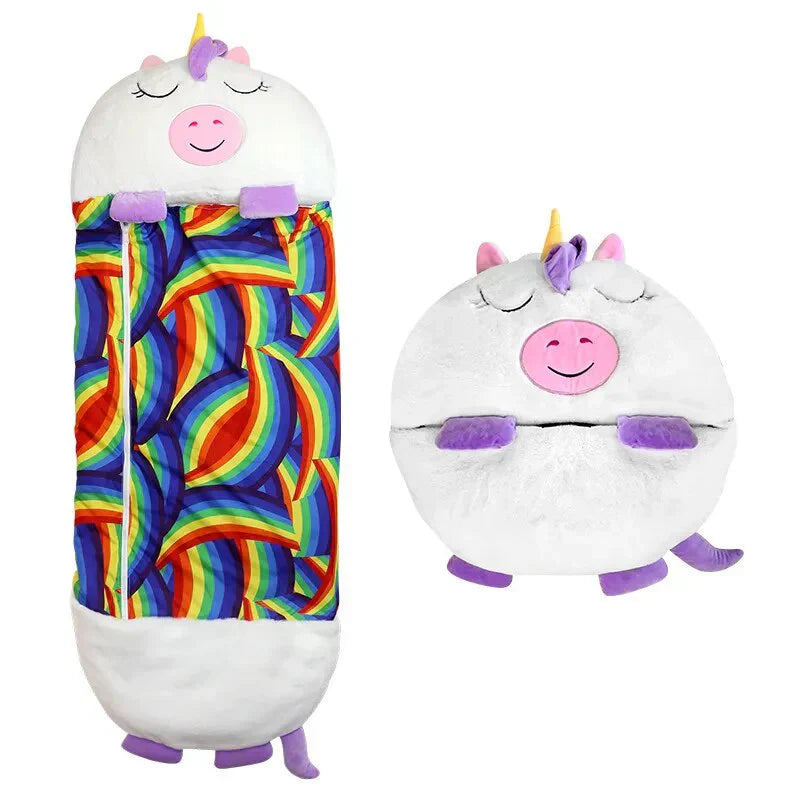 Sac de couchage et peluche pour enfants en un