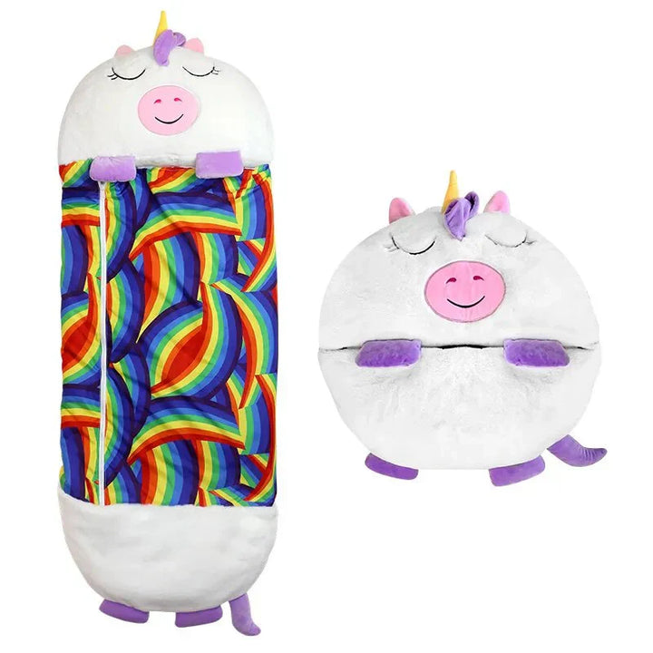 Sac de couchage et peluche pour enfants en un
