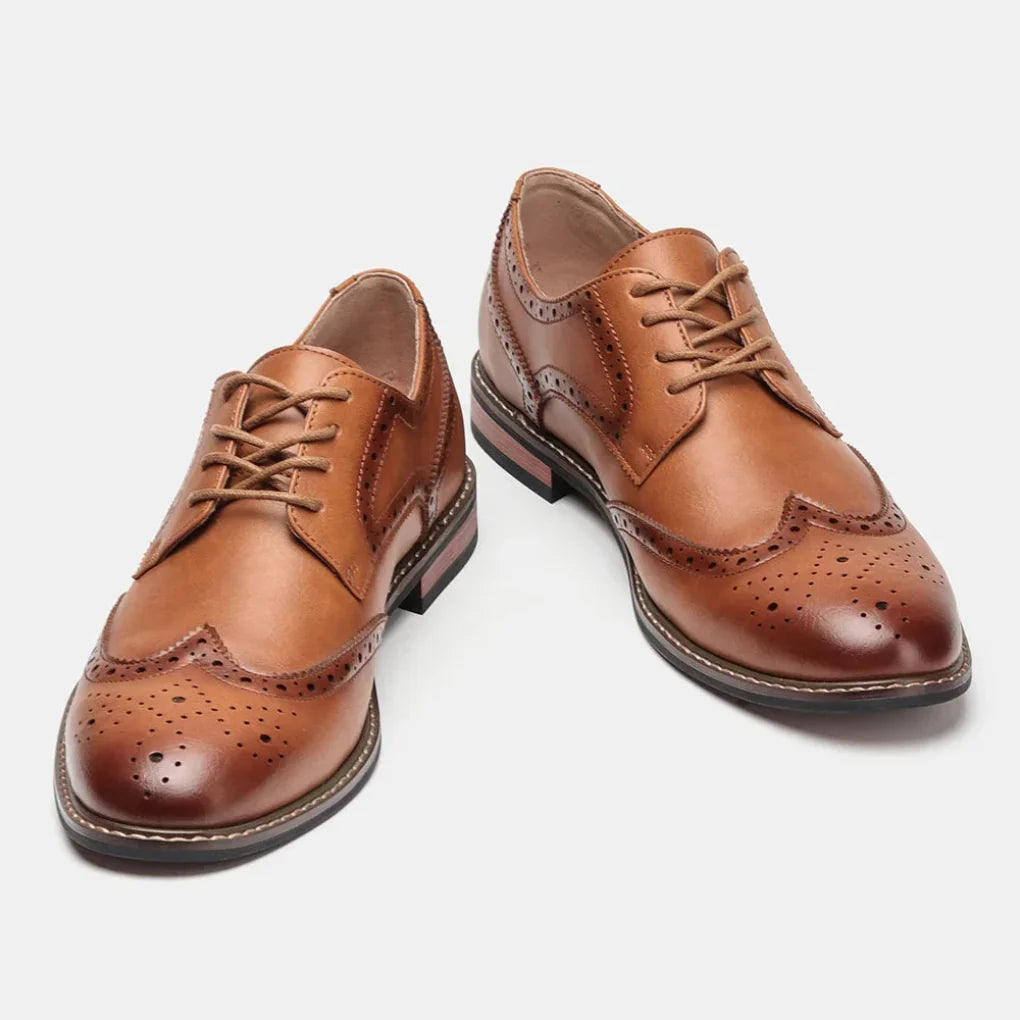 Chaussures richelieu à lacets en cuir et bout golf