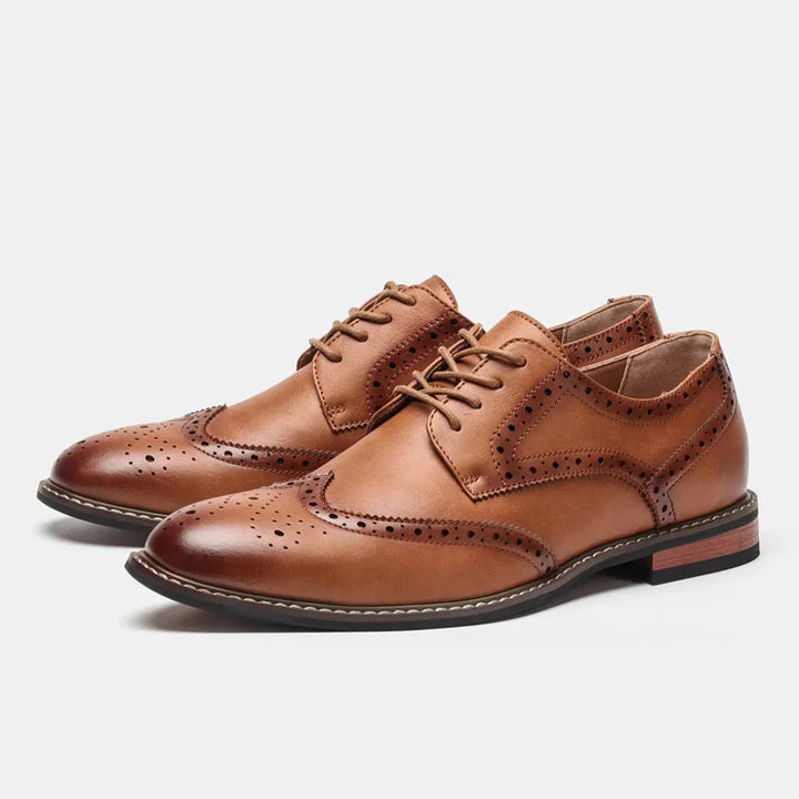 Chaussures richelieu à lacets en cuir et bout golf