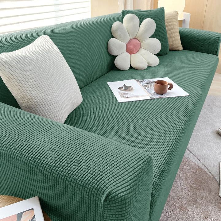 Housse de canapé extensible texturée et antidérapante