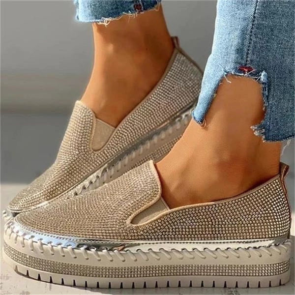 Chaussures à enfiler de luxe aux détails scintillants pour femmes