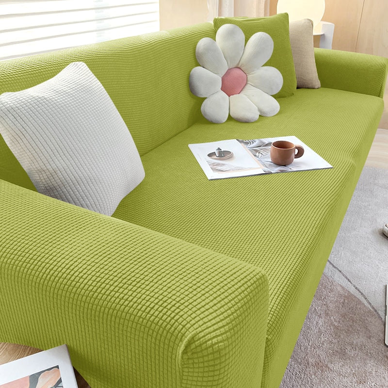 Housse de canapé extensible texturée et antidérapante