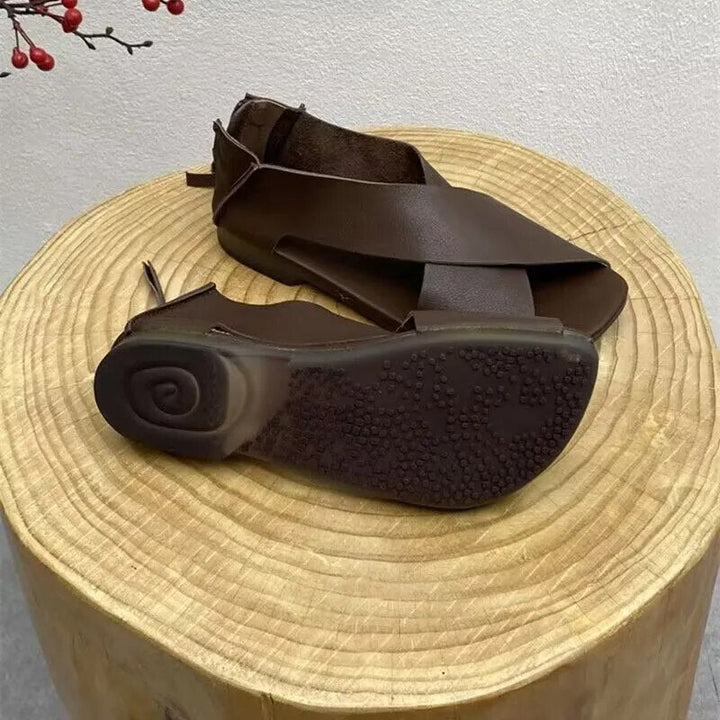 Sandales en cuir vintage de style indien
