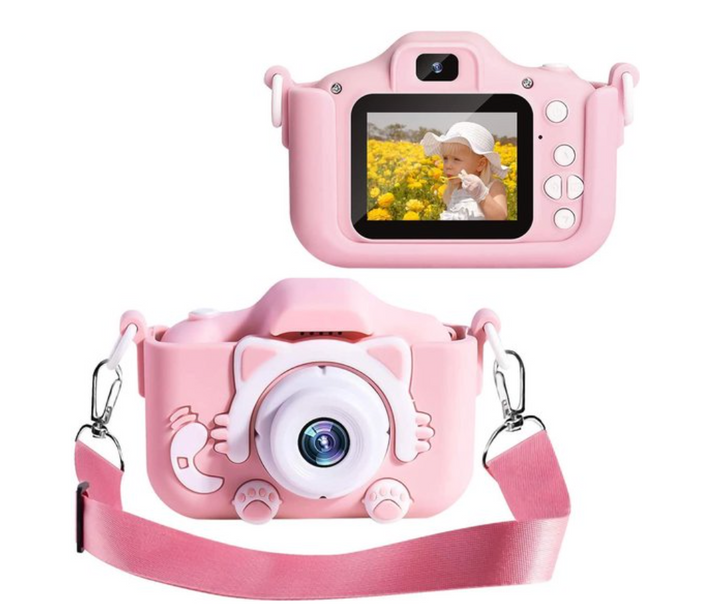 Mini appareil photo numérique HD avec étui de protection pour enfants