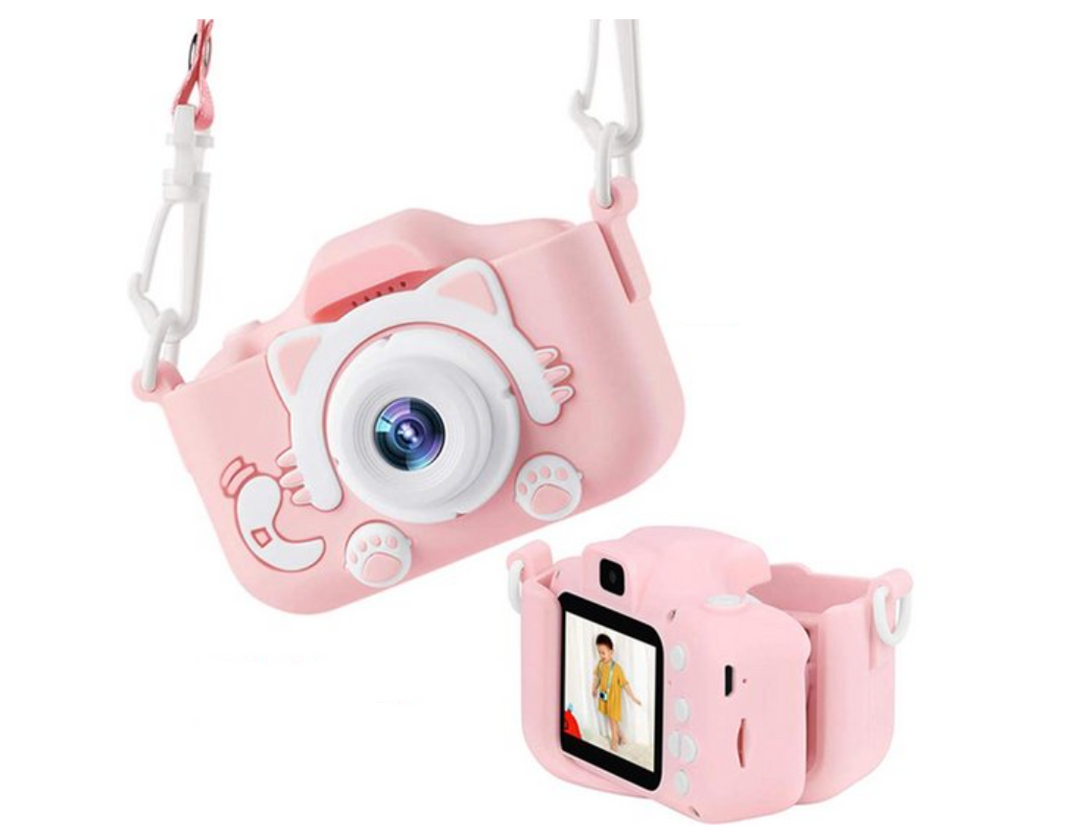 Mini appareil photo numérique HD avec étui de protection pour enfants