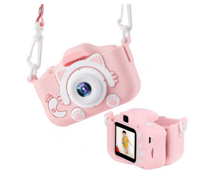 Mini appareil photo numérique HD avec étui de protection pour enfants