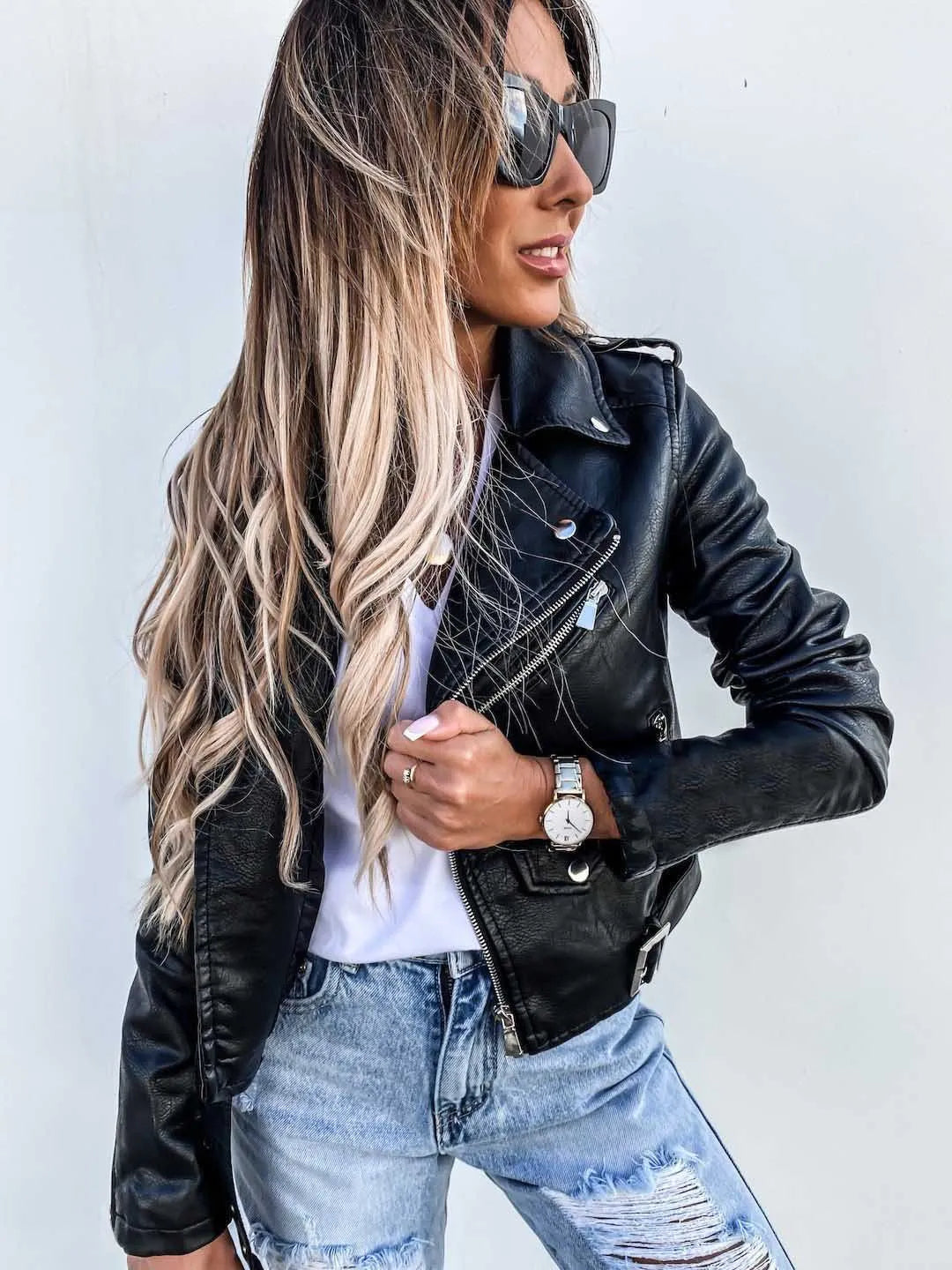 Zinnia | Veste en cuir pour femmes