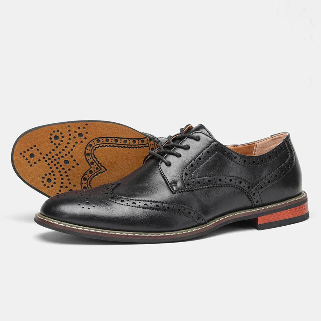 Chaussures richelieu à lacets en cuir et bout golf
