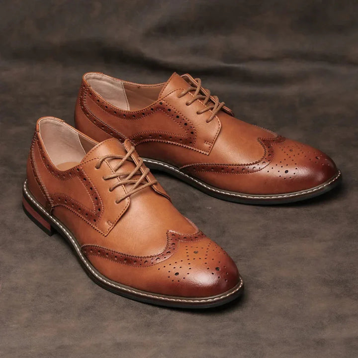 Chaussures richelieu à lacets en cuir et bout golf