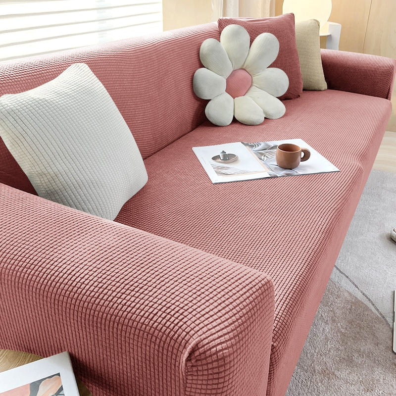 Housse de canapé extensible texturée et antidérapante