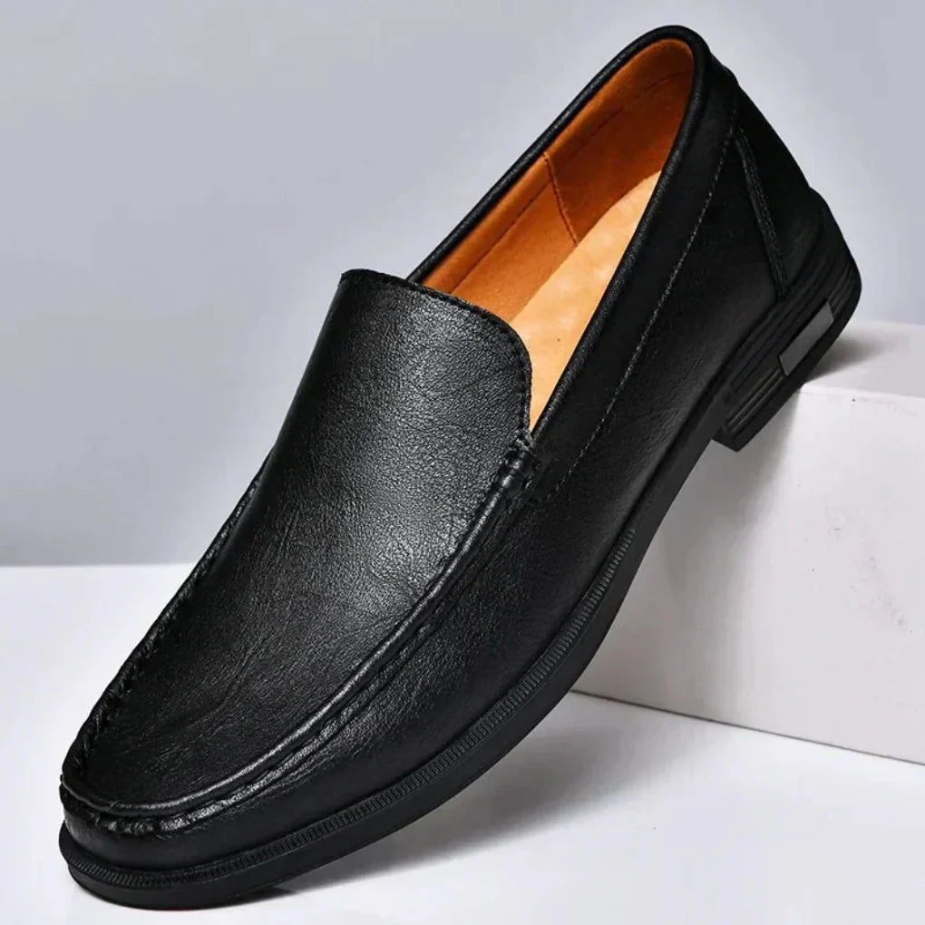 Mocassins à enfiler en cuir cousus à la main
