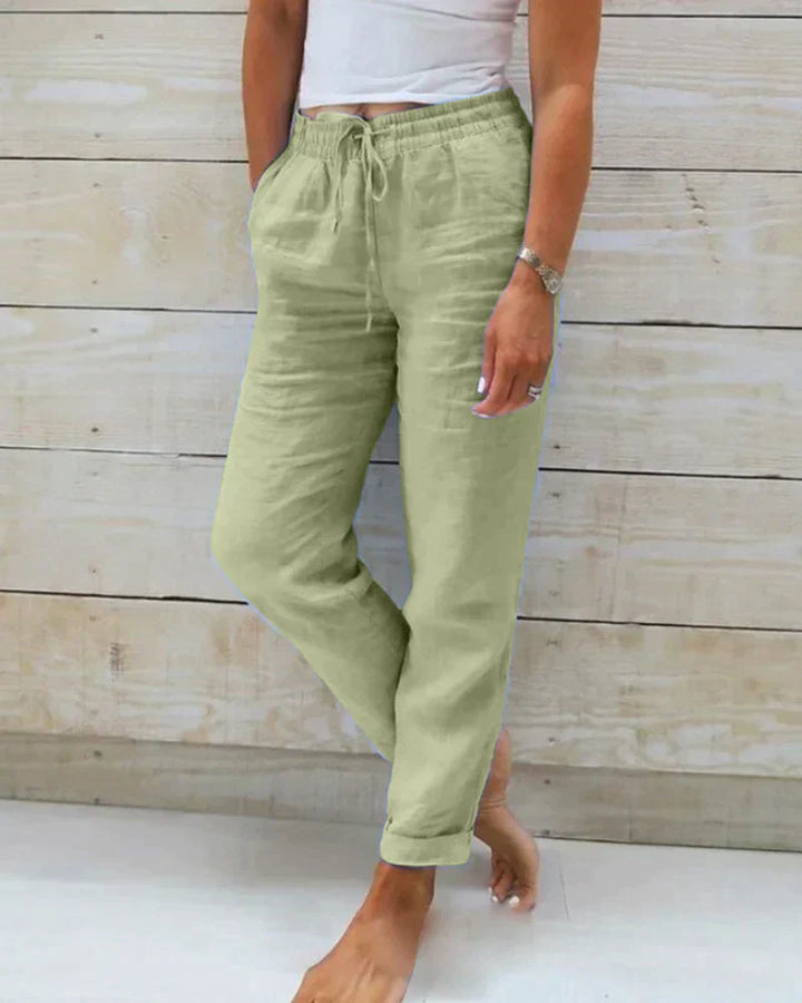 Pantalon en Lin Décontracté pour Femme