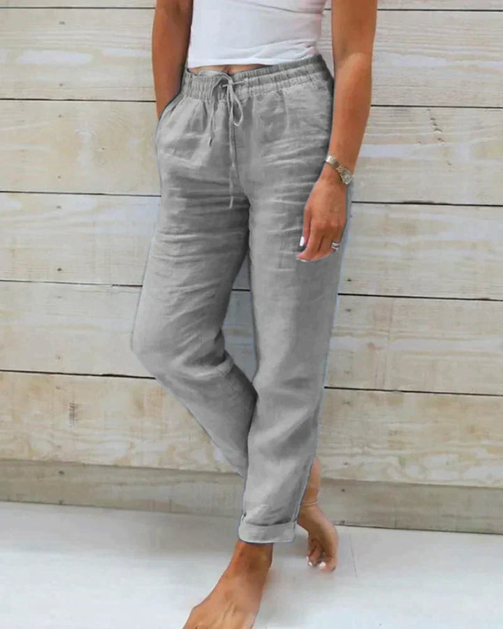 Pantalon en Lin Décontracté pour Femme