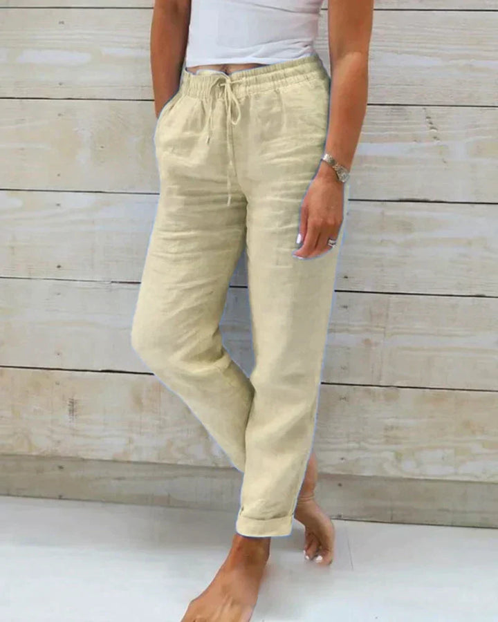 Pantalon en Lin Décontracté pour Femme