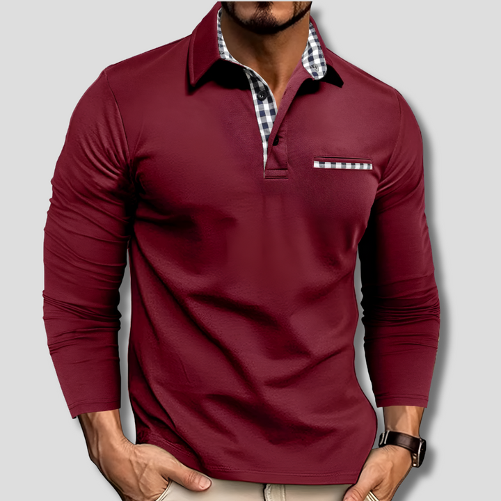 Polo d'été classique à manches longues pour homme