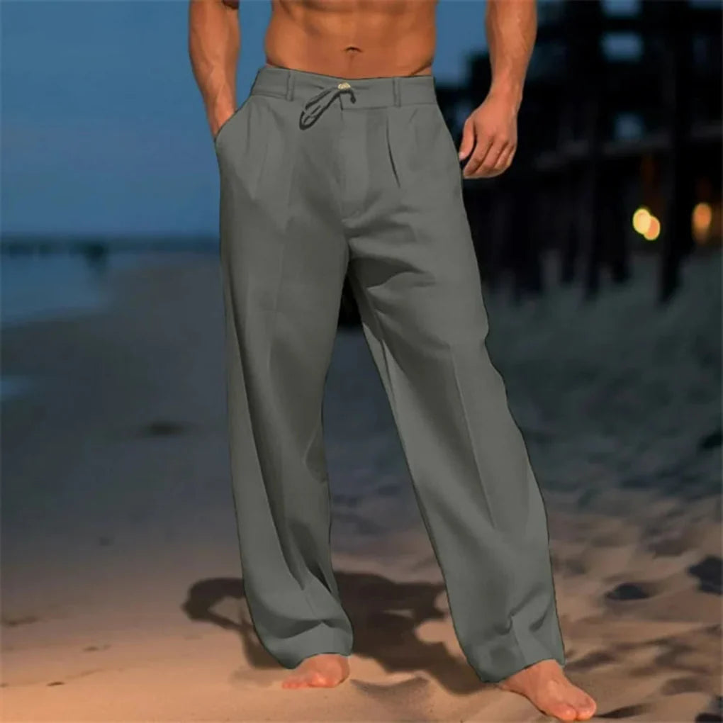 Pantalon d'été élégant en lin pour homme