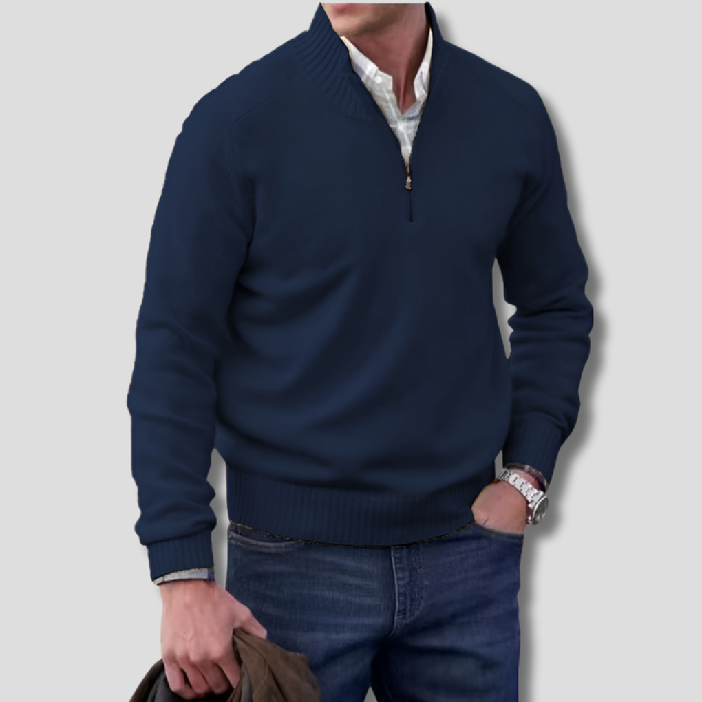 Pull à demi-zip pour hommes – Choix de superposition élégant