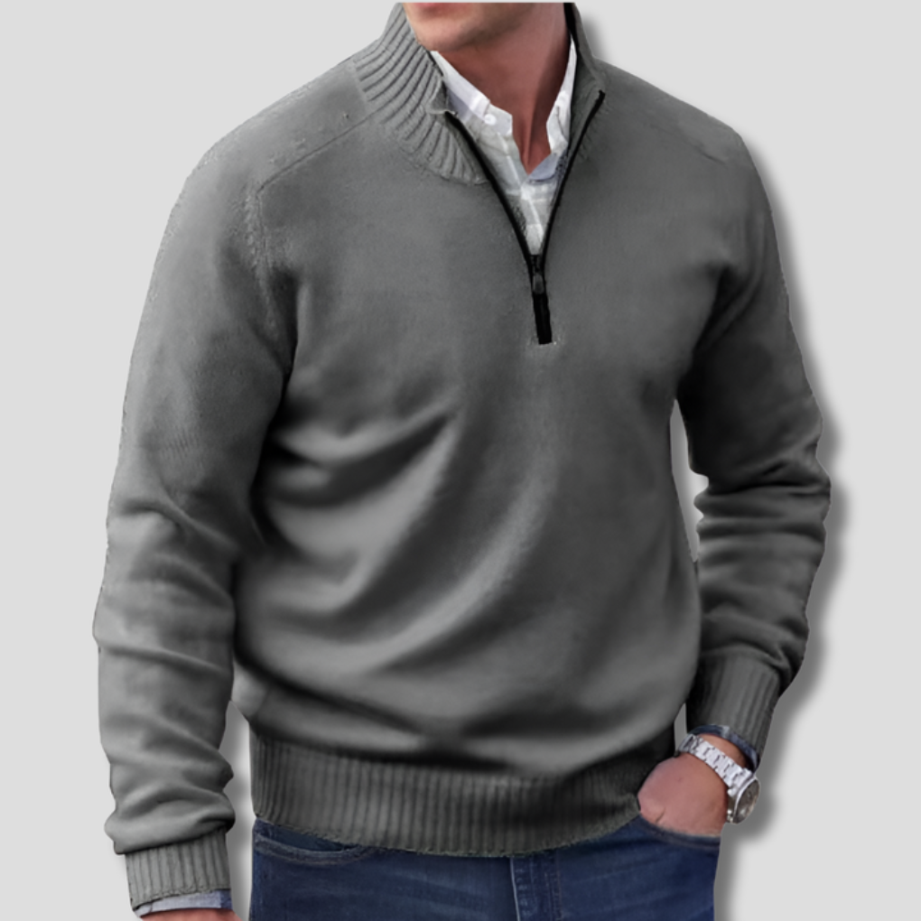 Pull à demi-zip pour hommes – Choix de superposition élégant
