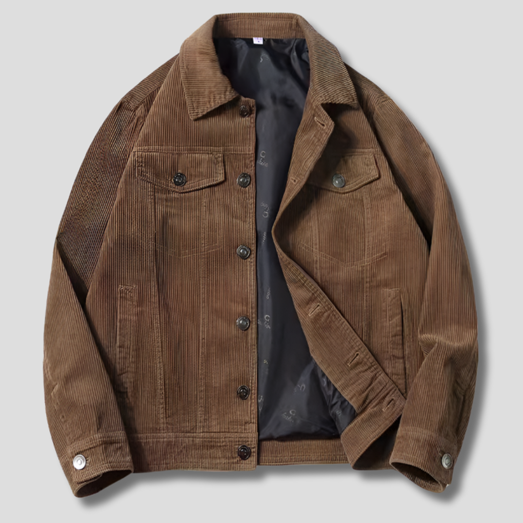 Veste en velours côtelé pour homme – Coupe fine et style épuré
