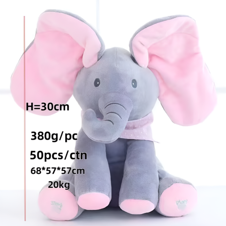 Peluche éléphant à cache-cache